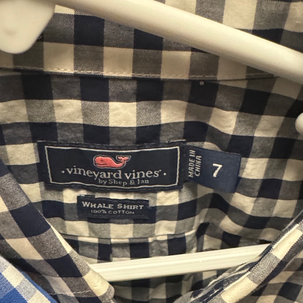 Vineyard Vines Boys’ Blue and White Checkered Shirts - Set of 2 - Picture 4 of 6